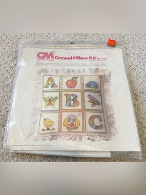 Columbia-Minerva Crewel Pillow Kit #7912 ABC School Teacher Car Bird Clown NEW